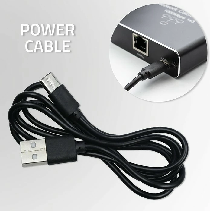 Switch i vogël Qoltec 52294, 3 porta RJ45, 1Gb/s, alumini, USB-C