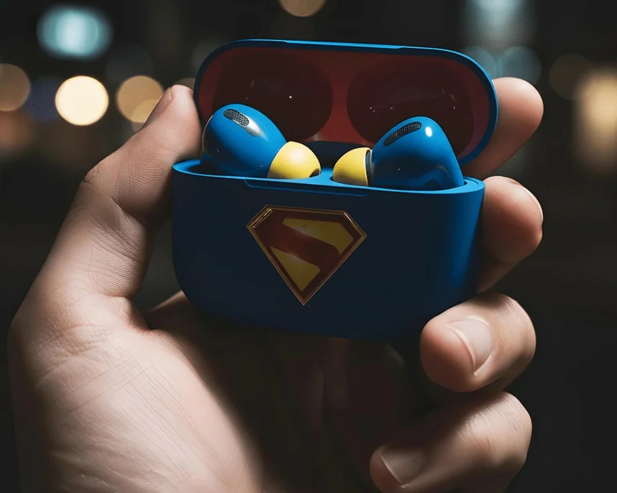 Kufje Moye Superman True Wireless (TWS) Bluetooth 5.4, me kuti karikimi USB-C, blu