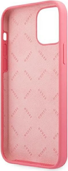Mbështjellës Guess Peony Collection për iPhone 12 Pro Max 6.7", silikon, fuchsia