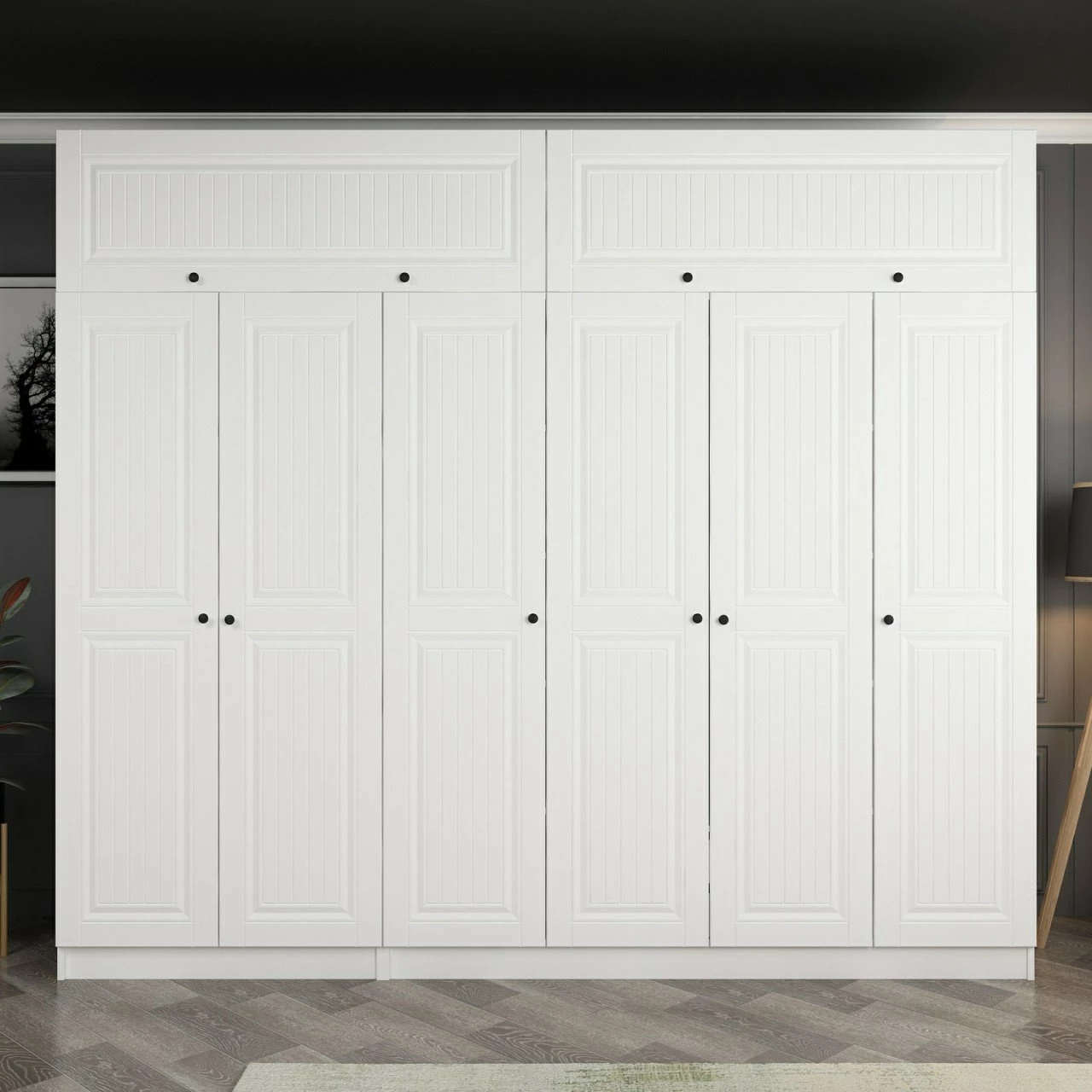 Dollap Skye Decor, i bardhë, 270x235x52cm, 10 pjesë