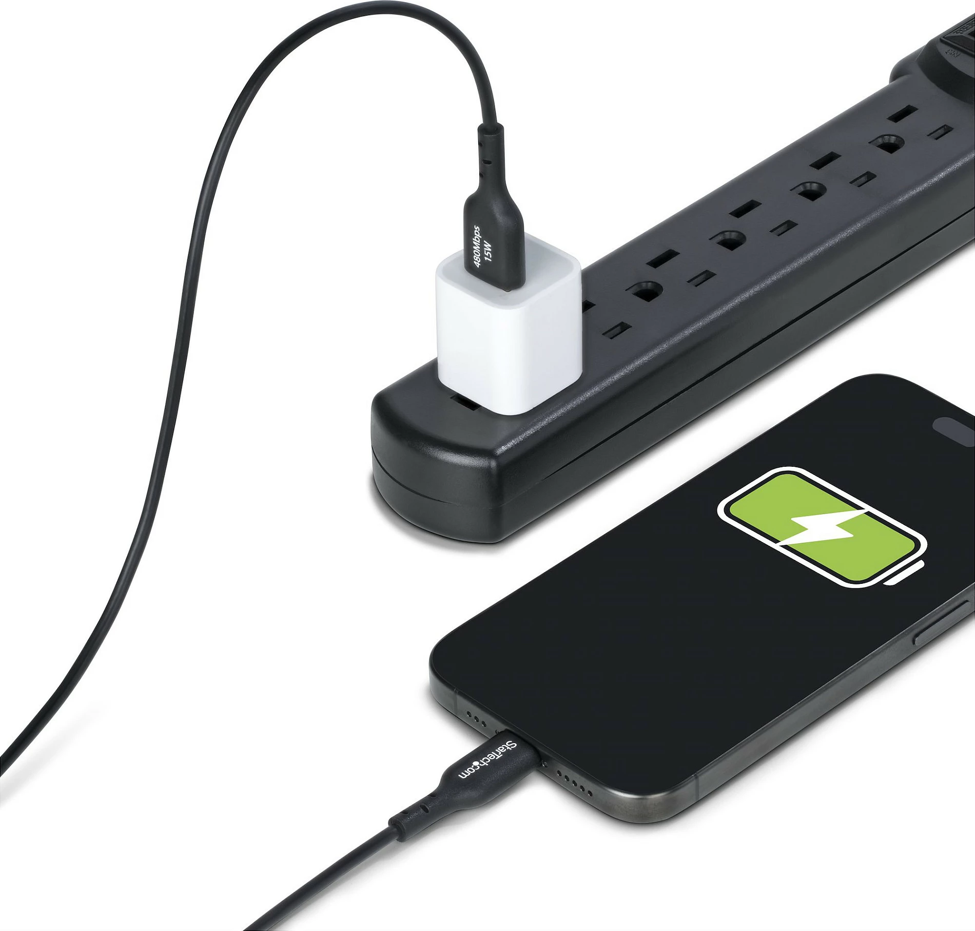 Kabllo USB StarTech USB-A në USB-C, 1m, 3A 15W, USB 2.0, e zezë