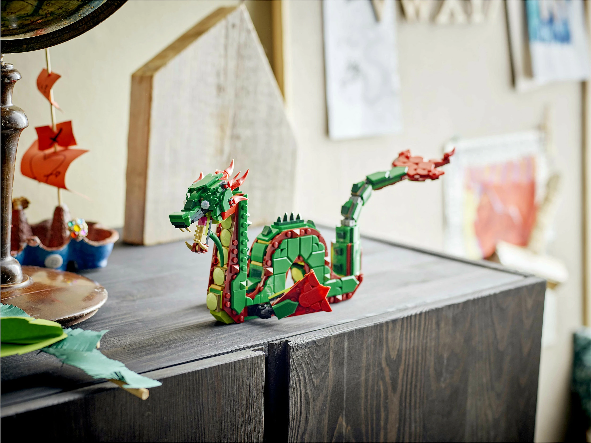 Set ndërtimi LEGO Creator Green Dragon 31161, shumëngjyrësh