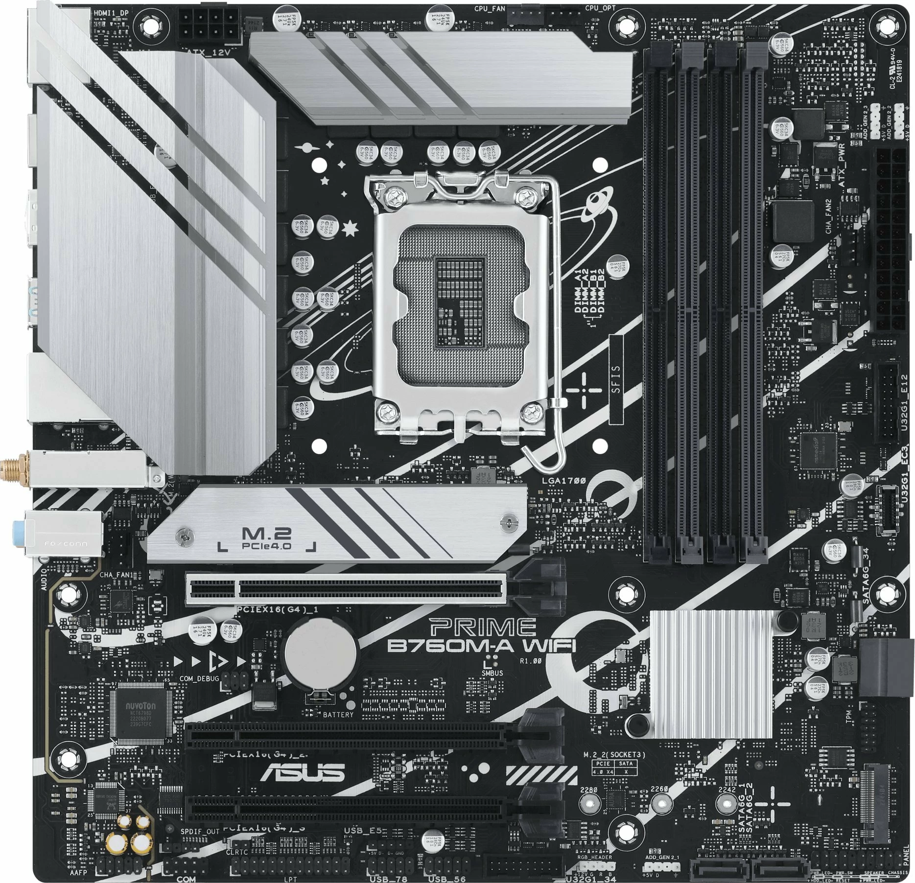 Pllakë amë Asus PRIME B760M-A WIFI, Micro-ATX, Wi‑Fi 6, Bluetooth, DDR5 128GB