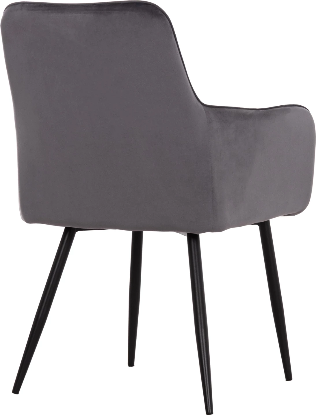Karrige me krahë LATRELL FH8582.01, kadife gri & këmbë metalike të zeza, 55x57x84H cm., set prej 2 copë