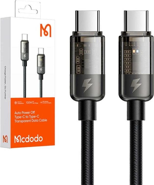 Kabllo USB-C në USB-C Mcdodo CA-2840, 1.2m, 100W, zi