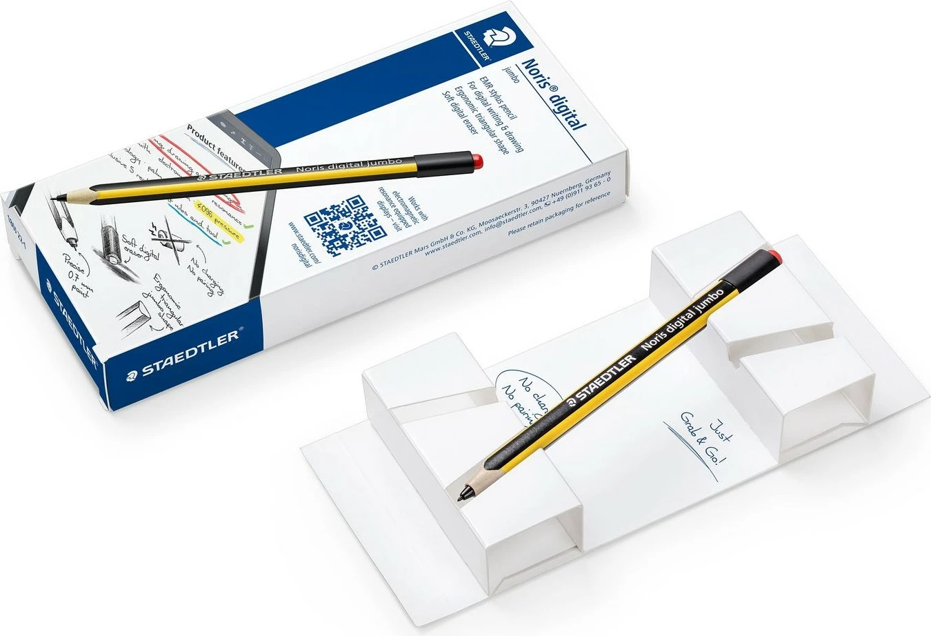 Stylus digital STAEDTLER Noris jumbo, për tablet grafik, zi-verdhë