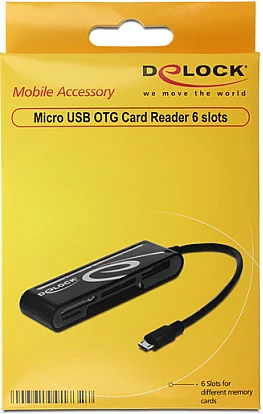 Lexues kartelash DeLOCK Micro USB OTG, 5 slote, USB 2.0, i zi