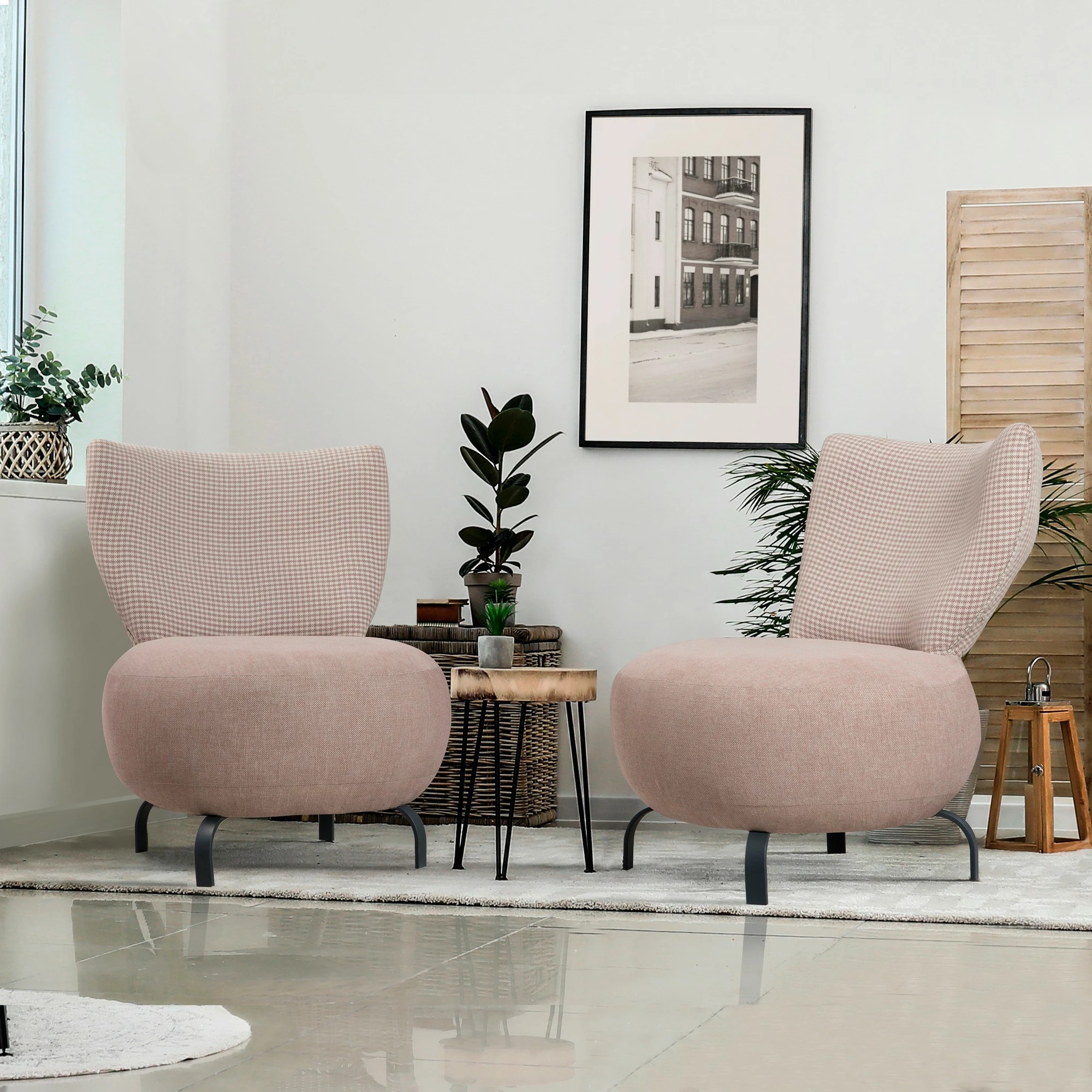 Set karrigesh 'wing', Atelier del Sofa, Loly, salmon
