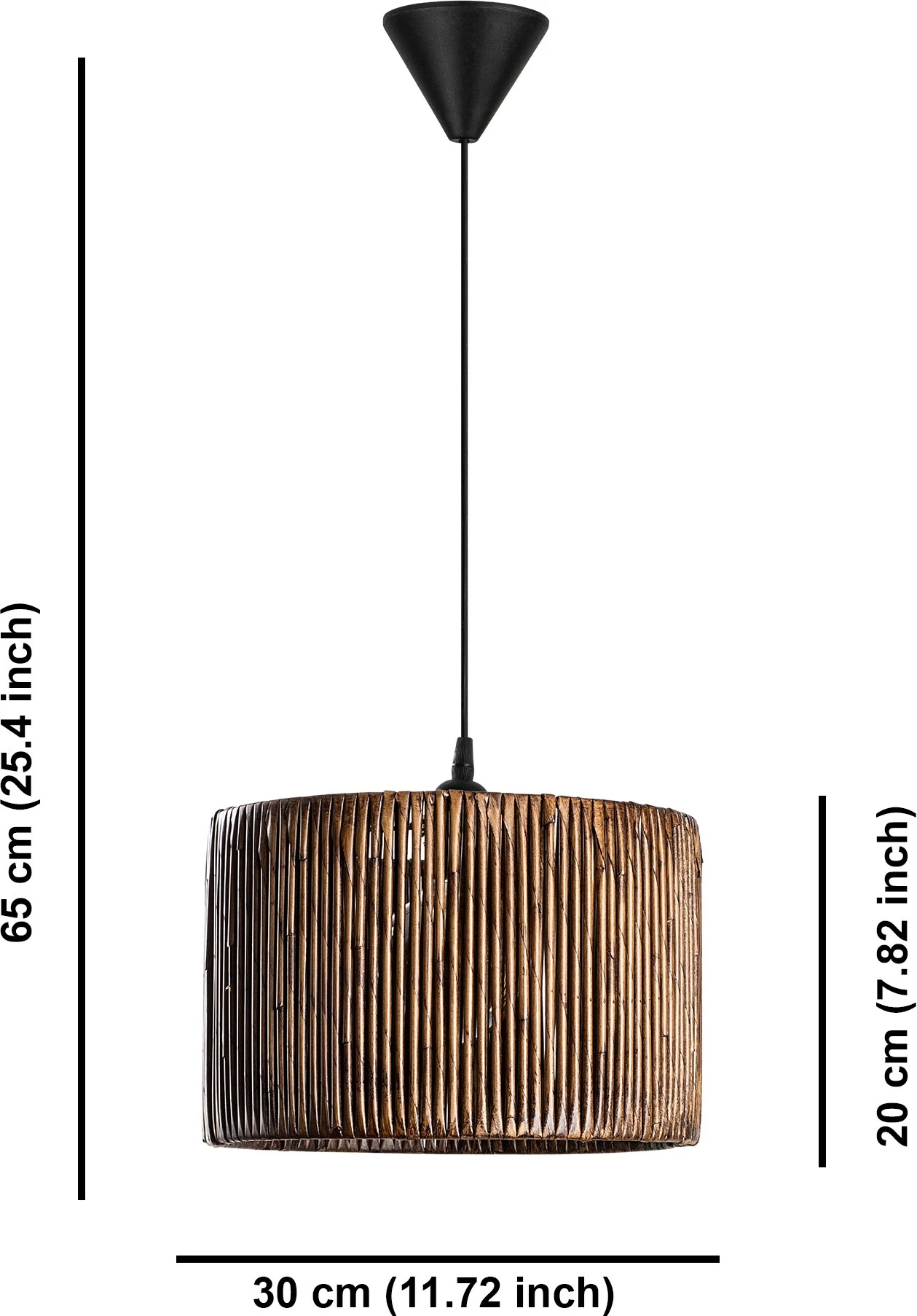 Llambë tavani Opviq, dizajn bambuje, ngjyrë antike, 30x20cm