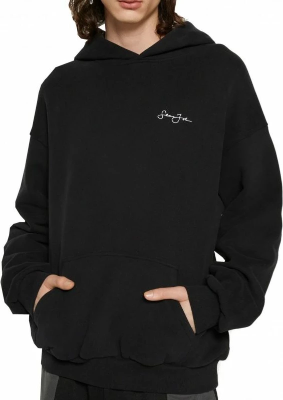 Duks për meshkuj Sean John, me logo dhe art në shpinë, i zi