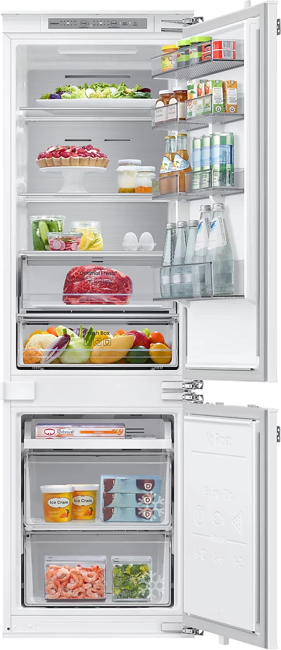 Frigorifer inkastrues Samsung BRB80F26DEF0EO 267L 177.5x54cm, me ngrirës poshtë, i bardhë