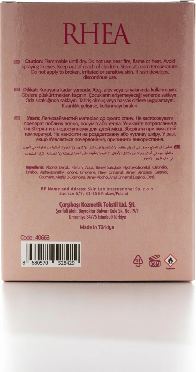 Parfum për gra Rhea, ngjyrë rozë, 50ml