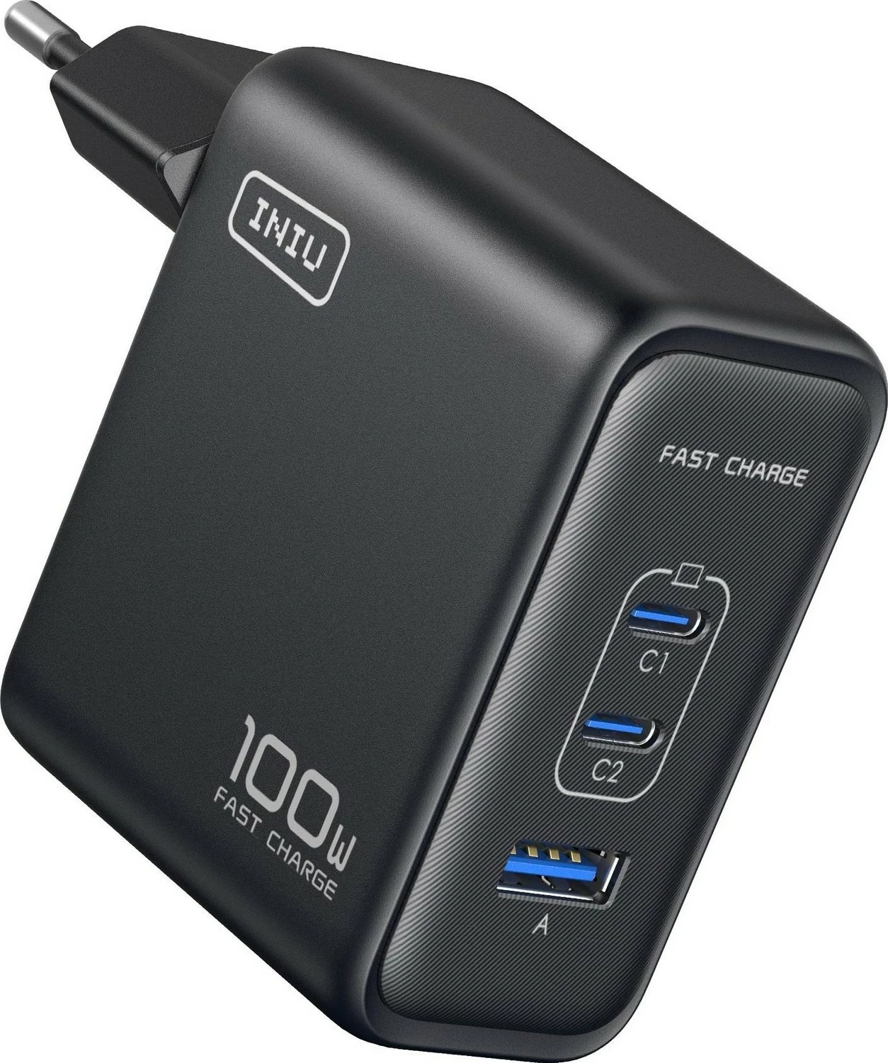 Karikues rrjeti INIU Leopard 100W, 2x USB-C, 1x USB-A, i zi