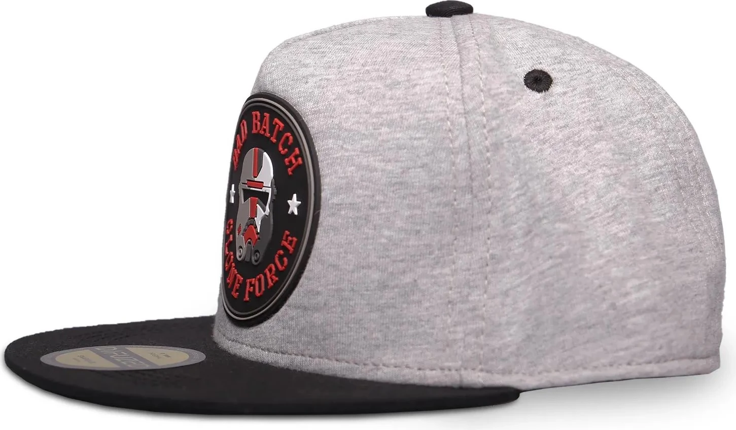 Kapele snapback Difuzed Star Wars: The Bad Batch Hunter, e rregullueshme, patch gome, gri e çelët