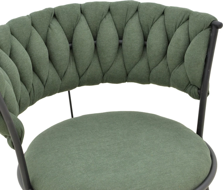 Karrige për bar Alkia, set 2 copë, material stof, ngjyrë chaki, këmbë metalike të zeza, 50x56x95cm