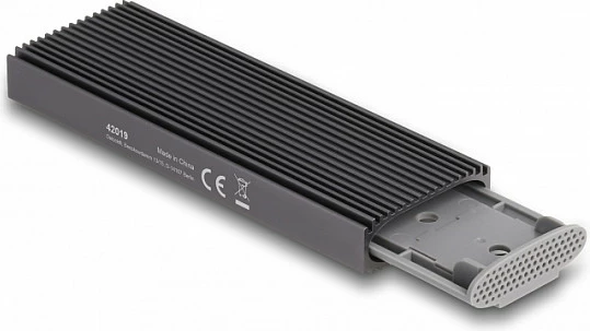 Kasë për SSD M.2 DeLOCK USB Type-C, NVMe/SATA, 10 Gbit/s, gri