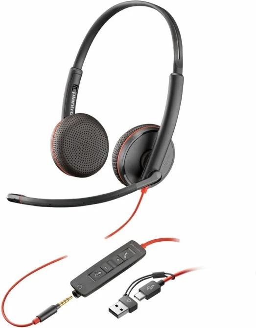 Kufje stereo Yakimasport Blackwire 3225 USB-C me mikrofon, të zeza