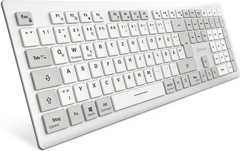 Tastierë Sharkoon OfficePal K30W, DE Layout, Rubberdome, e bardhë