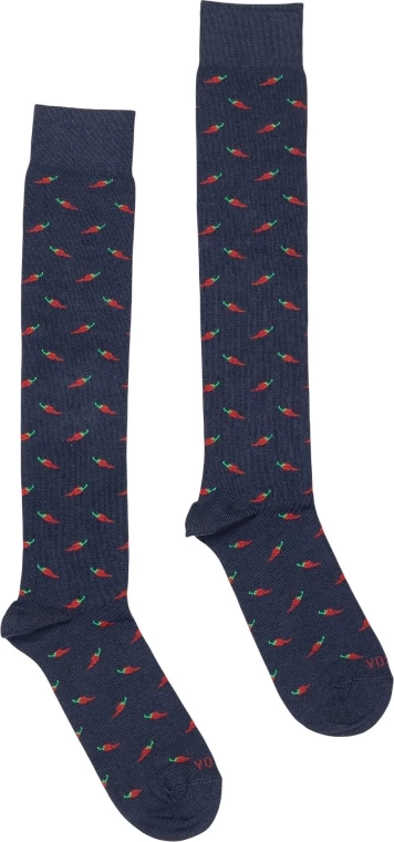 Çorape të gjata për meshkuj YOS Peperoncino, blu
