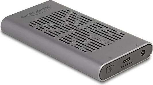 Enclosure ekstern SSD DeLOCK për 2x M.2 NVMe, USB-C, funksion Clone, 10 Gbit/s, Gri