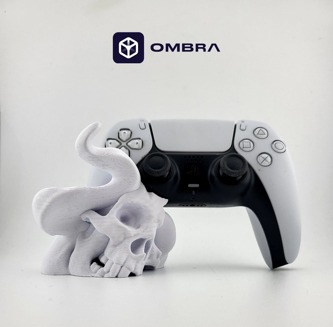 PS5 Controller Smoke Skull Stand, e bardhë