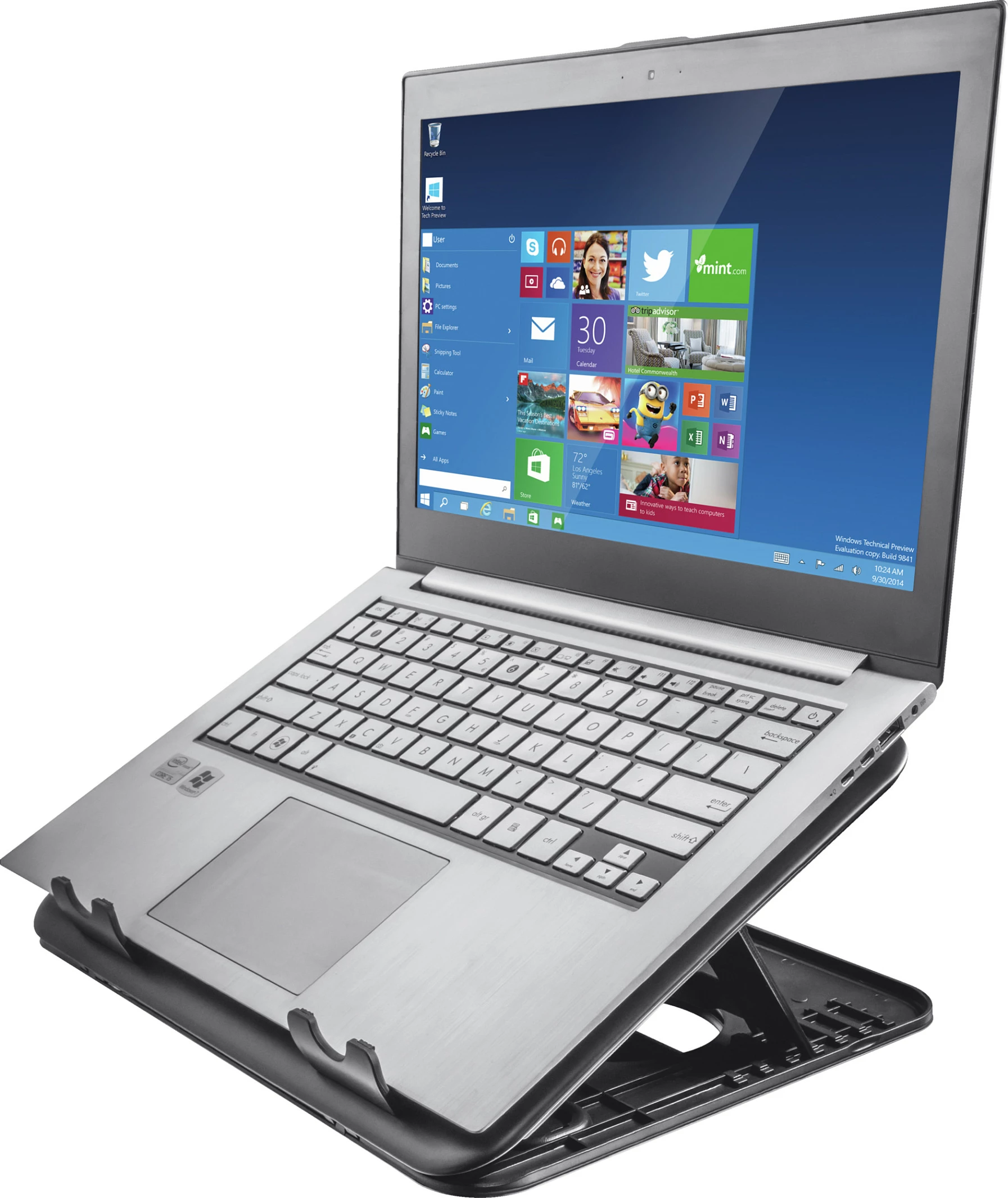 Ftohës për laptop Trust Cyclone, 2 ventilatorë, USB, i zi