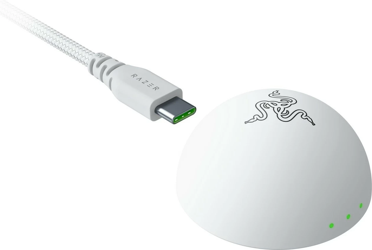 Maus Razer DeathAdder V4 Pro, wireless & USB-C, 45K DPI, 6 taste, i bardhë