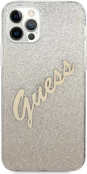 Mbështjellës Guess GUHCP12LPCUGLSGO për iPhone 12 Pro Max 6.7", Glitter Gradient, Gold
