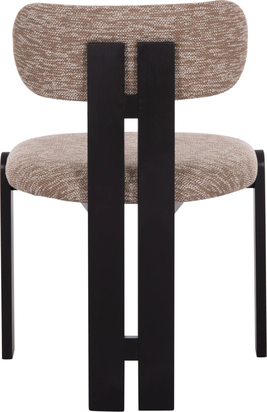 Karrige ngrënieje KARVO, set prej 2 copë, stof kafe, dru i zi, 57x50x78.5cm