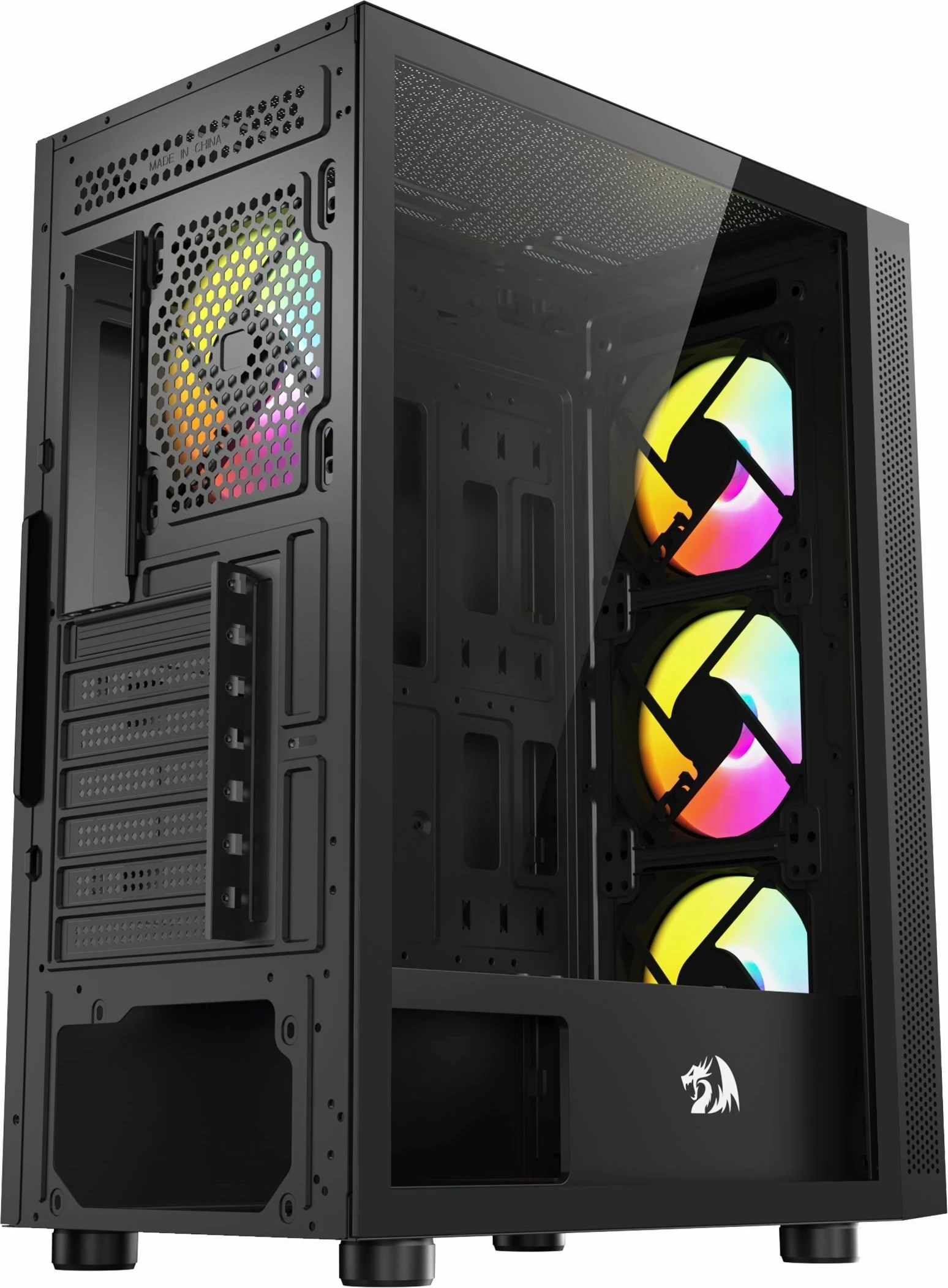 Kasë Redragon Spark GC-621-4F Midi Tower ATX 4x RGB fan USB-C pa PSU, e zezë