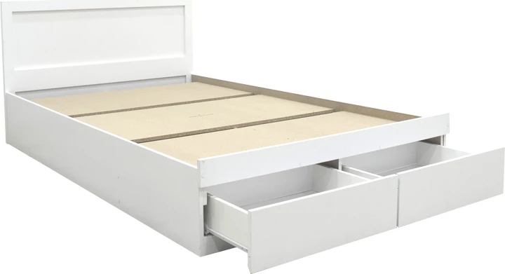 Krevat Olympus me sirtarë, ngjyrë e bardhë, 150x200cm