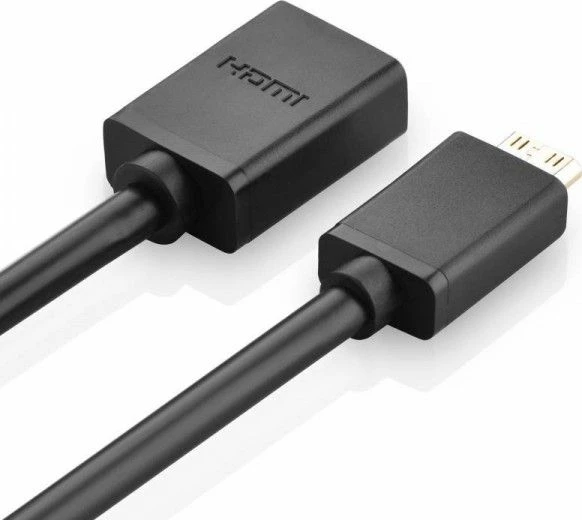 Adapter AV Ugreen HDMI Mini në HDMI UGR307BLK, 24.3 cm, 4K@60Hz, 10Gb/s, i zi