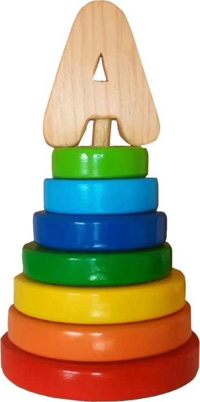 Lodër druri për fëmijë, shumëngjyrëshe, Skye Decor, Rainbow