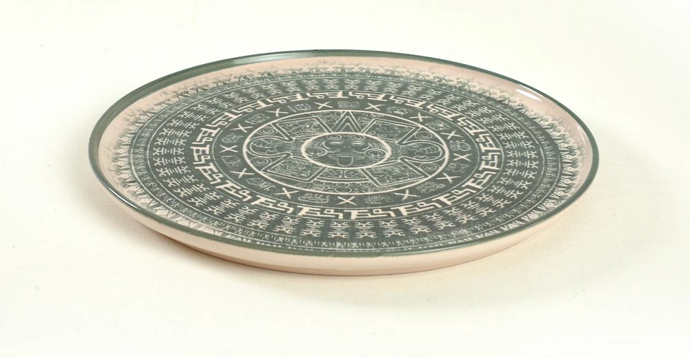 Set enësh për drekë, qeramikë, 24 copë, Hermia Concept, TY039124F030AD80M00MAET000, ngjyrë e gjelbër/krem