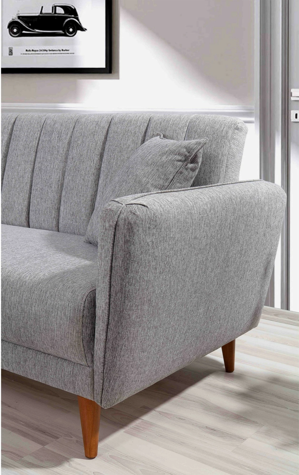 Kënd-sofë krevati Atelier del Sofa, kënd majtas, ngjyrë gri