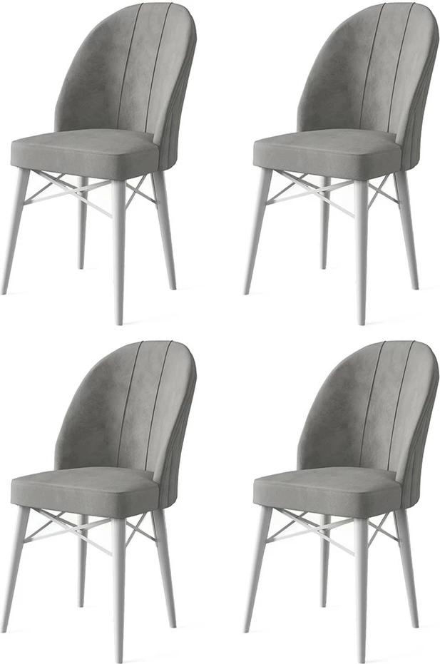Set karrigesh (4 copë) Hanah Home, Ritim, gri dhe e bardhë