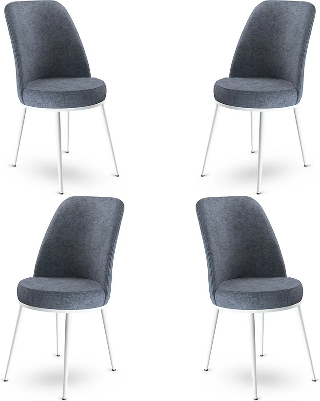 Set karrigesh (4 copë) Hanah Home, Dexa, fume dhe e bardhë