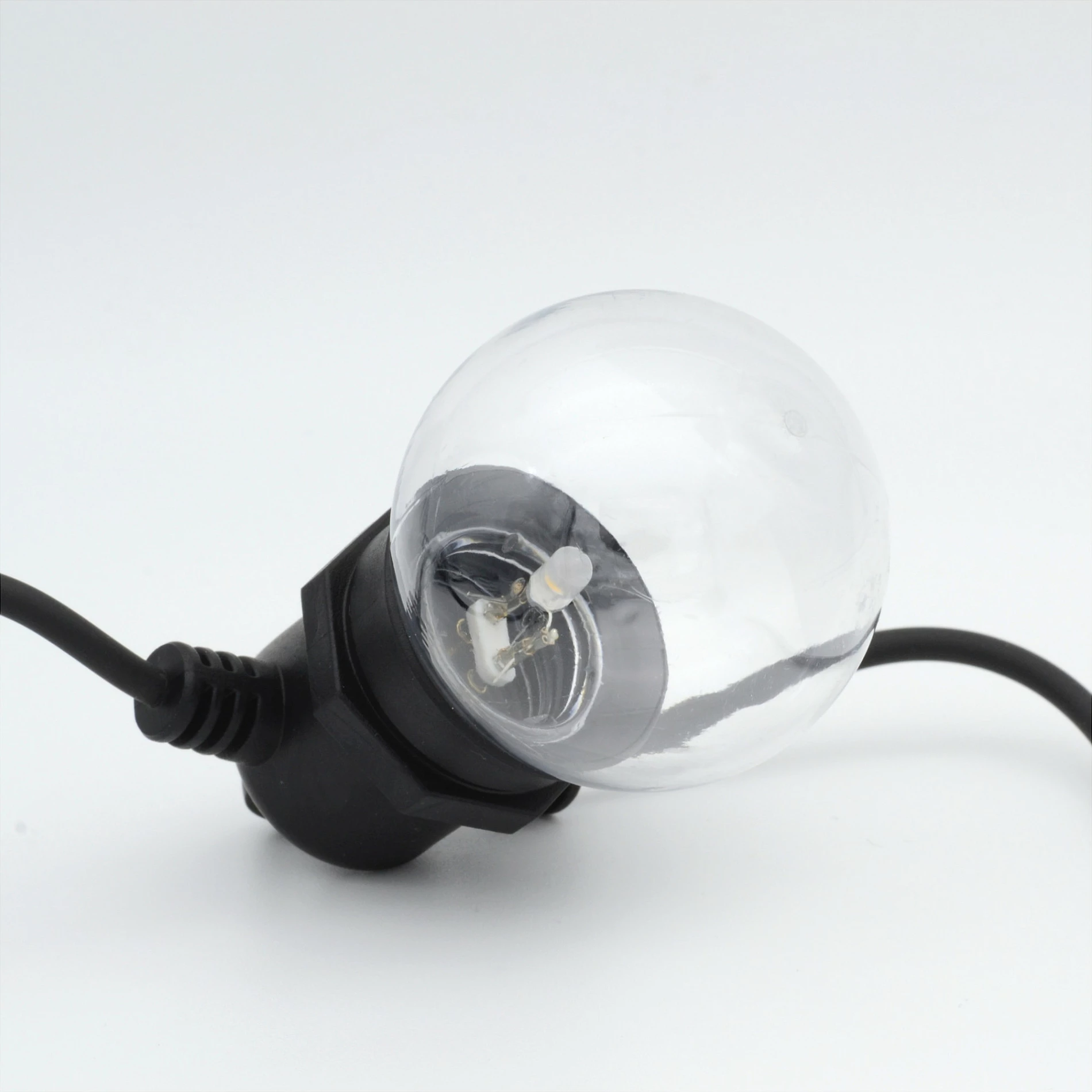 Drita dekorative RealPower 463614, zinxhir LED 4.9 m, 12 llampa, 2200K, me bateri, IP44, e zezë