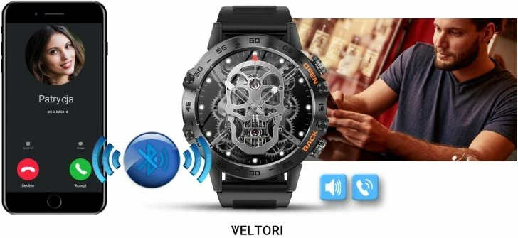 Smartwatch VELTORI unisex, e zezë