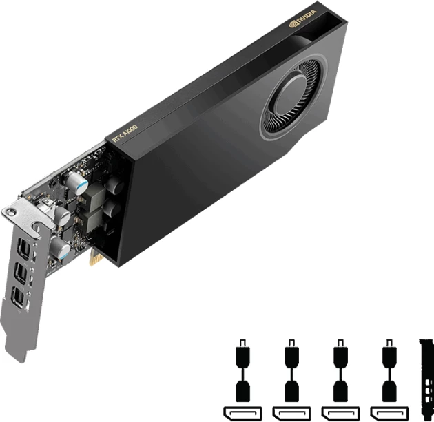 Kartelë grafike PNY NVIDIA RTX A1000 8GB GDDR6 PCIe 4.0, e zezë