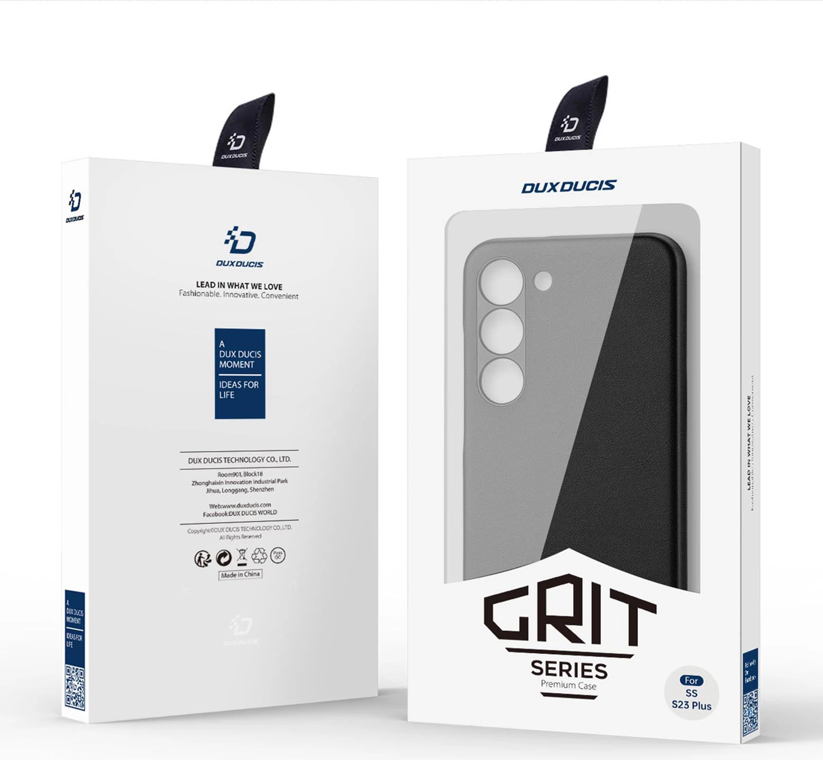 Mbështjellës Dux Ducis Grit për Samsung Galaxy S23+, lëkurë ekologjike, zi