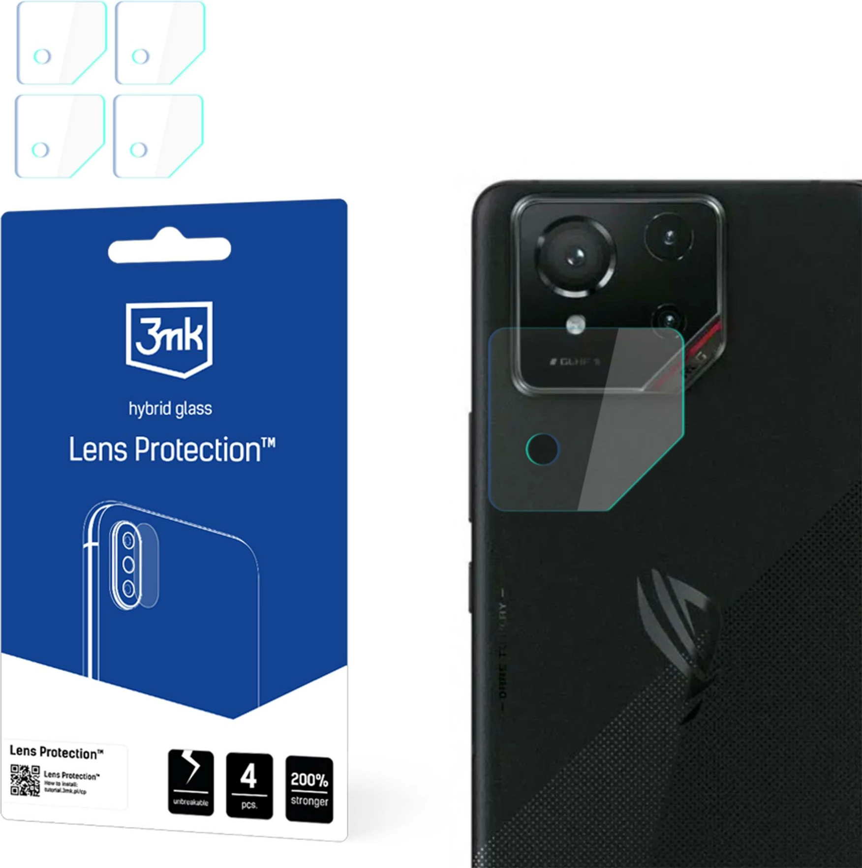Xham hibrid mbrojtës për kamerë 3mk Protection për Asus ROG Phone 9/9 Pro, 4 copë