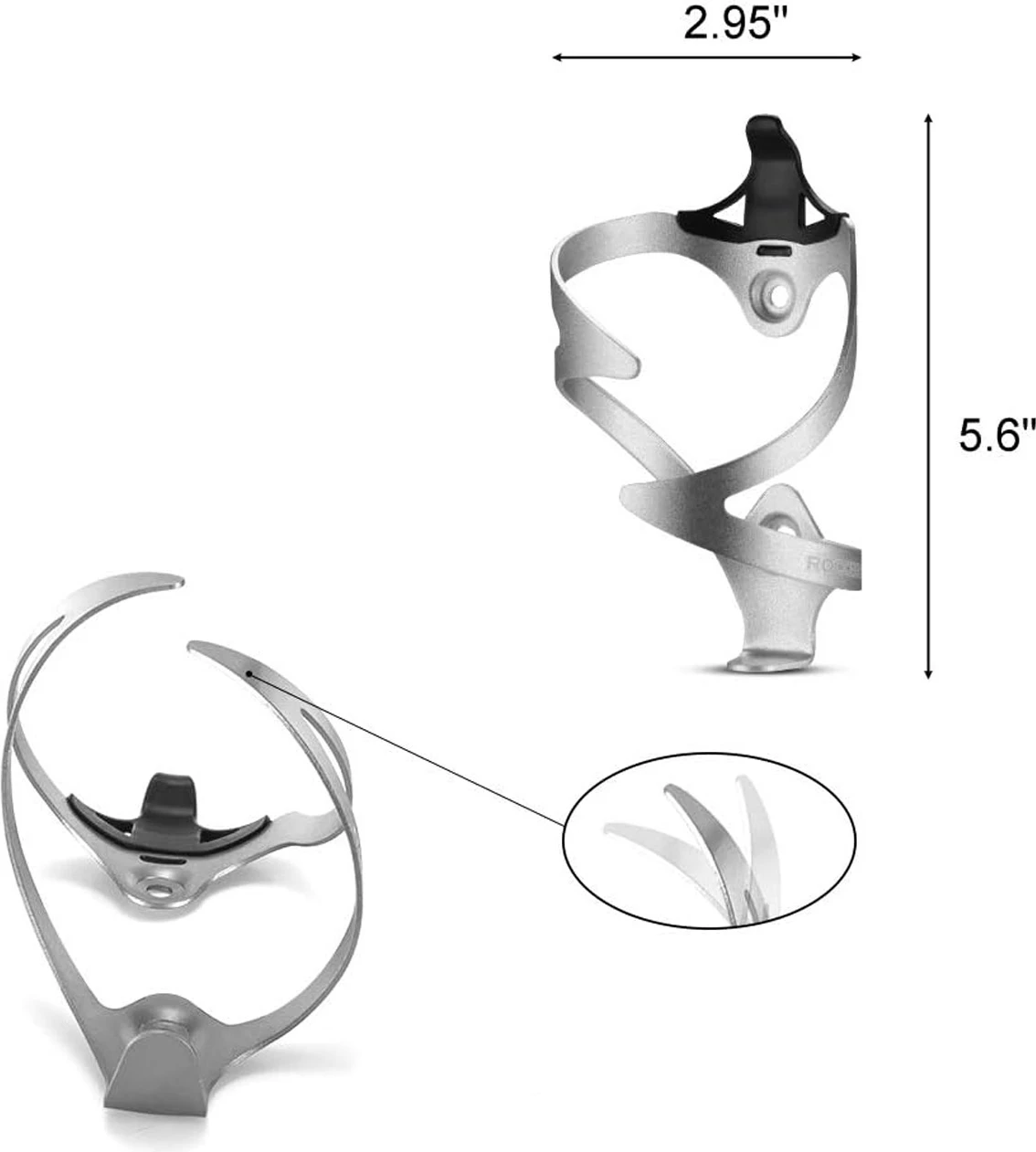 Mbajtëse shishe për biçikletë Rockbros 2017-11AS, alumin, e bardhë