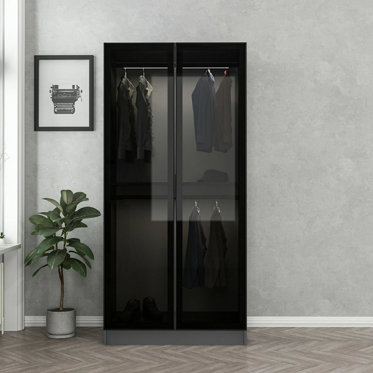 Dollap Hanah Home, xham Kale, anthracite, 190cm