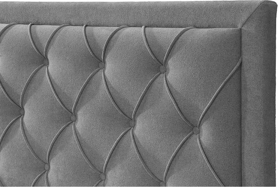 Krevat Noble për dyshek 160x200cm, ngjyrë gri e errët, 216.5x165x122