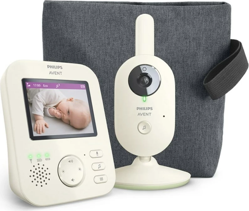 Monitor bebi Philips AVENT A0051496, LCD, bateri 2600mAh, i bardhë