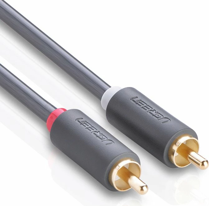 Kabllo audio Ugreen AV104 10520, 2RCA mashkull në 2RCA mashkull, 5m, Gri