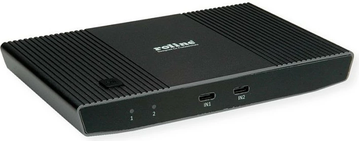 KVM Switch ROLINE 14.01.3427, HDMI 4K@60Hz, USB-C Hub, USB PD 100W, i zi