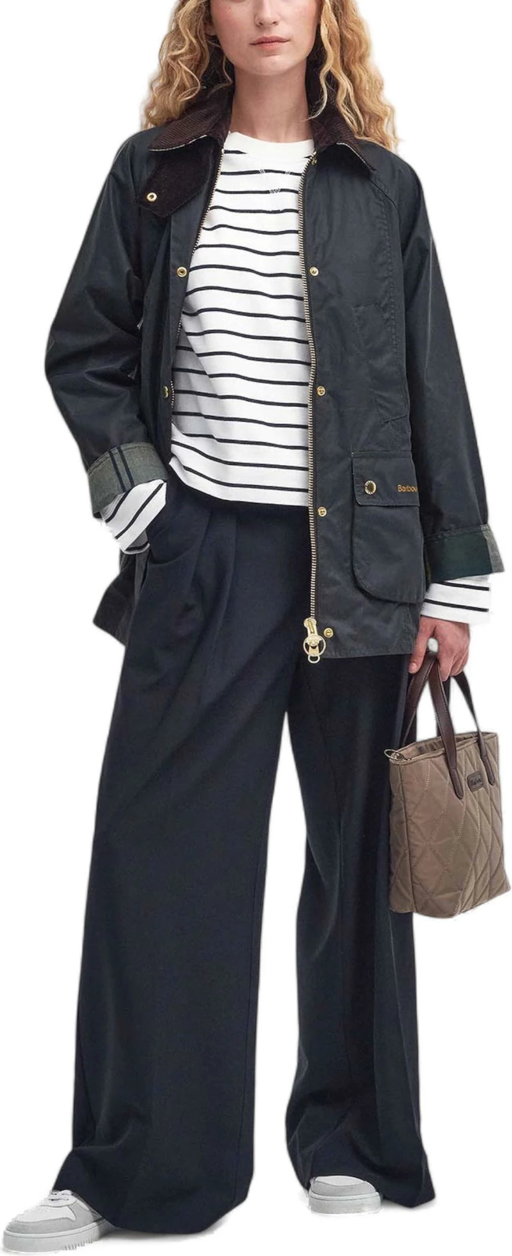Jakne për femra Barbour Modern Beadnell Wax LWX1402, kafe e errët [Madhësia: 10]