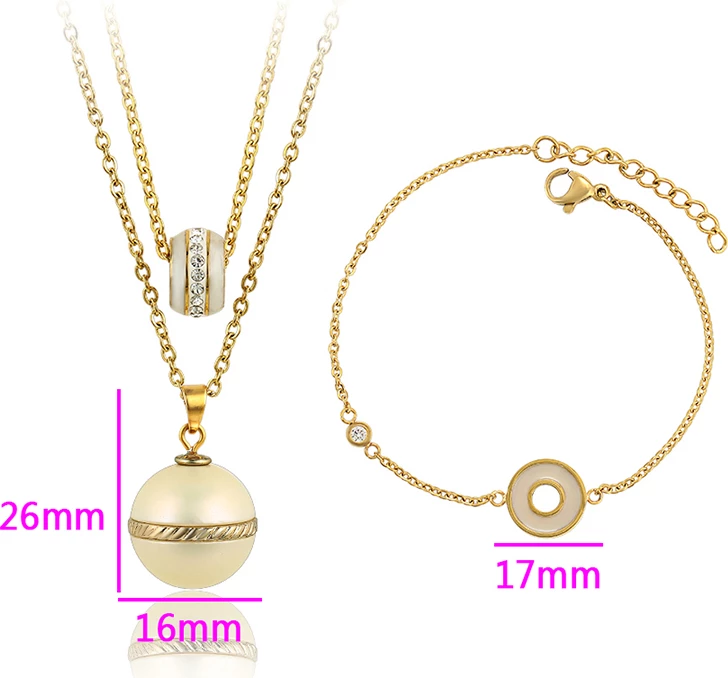 Set Xuping të praruara në ar 24 karatësh QB2AX - qafore + byzylyk, bardhë/artë